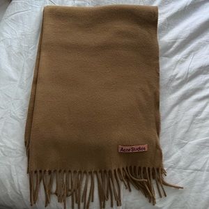 acne studios dark camel scarf